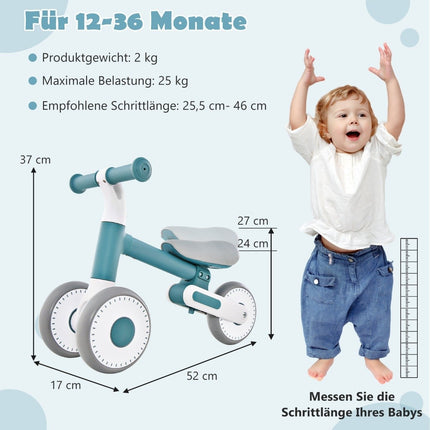 Children's Balance Bike with Adjustable Seat Height & Foldable Design Learning Balance Bike from 1 Years Blue