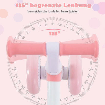 Kinderlaufrad mit verstellbarer Sitzhöhe &amp; faltbarem Design, Lauflernrad ab 1 Jahr, Rosa