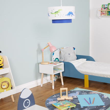 Nachttisch für Kinder mit Ablage, Holzbeine