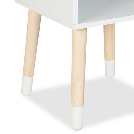 Nachttisch für Kinder mit Ablage, Holzbeine