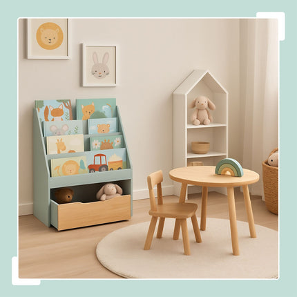 Children's Bookcase with Toy Storage Box