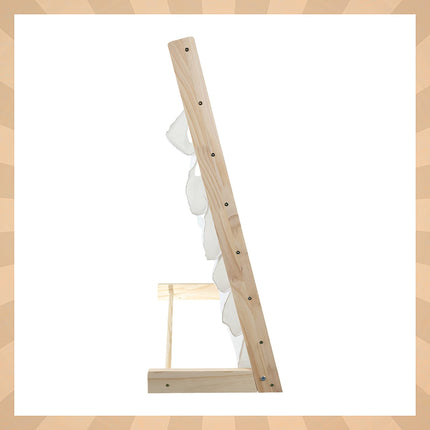 Kinderbücherregal, 6 Fächer, Holz & Stoff, 79x62,5x30 cm