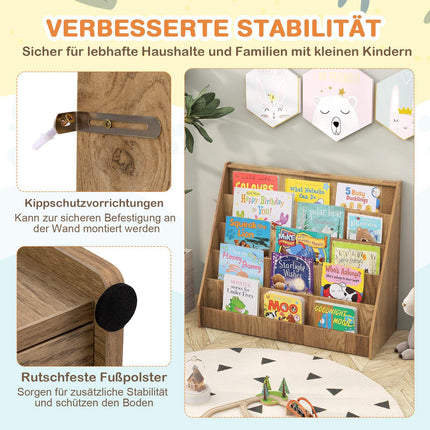 Bücherregal für Kinder mit 5 Fächern – Naturholz