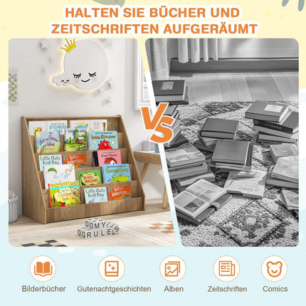 Bücherregal für Kinder mit 5 Fächern – Naturholz