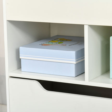 Kinderbücherregal mit Schublade, 3-stöckig, Weiß, 60x30x90 cm