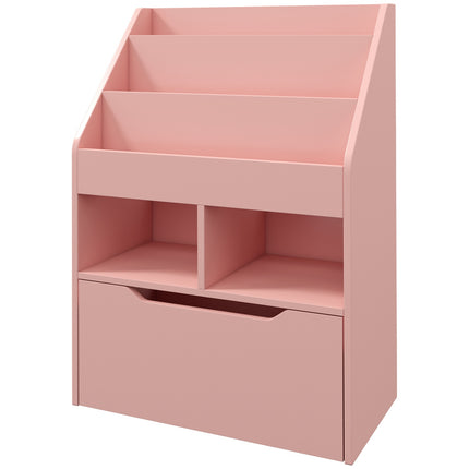 Children's Bookshelf with Drawer, Pink, 60 x 30 x 90 cm