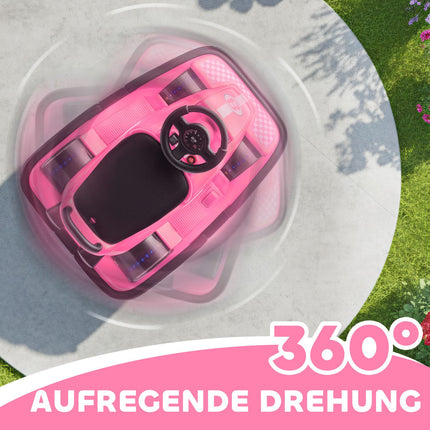 Children's Bumper Car, 360 Spin, LED Lights, Music, Pink