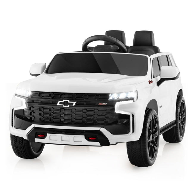 Kinder Chevrolet Elektroauto mit 2,4G Fernbedienung &amp; Federung &amp; Lichter &amp; Musik Kinderauto weiß