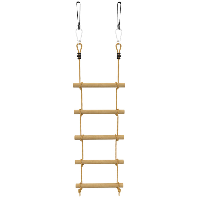 Kletterseil-Set für Kinder, 5 Sprossen aus Holz, 1,8m Seil