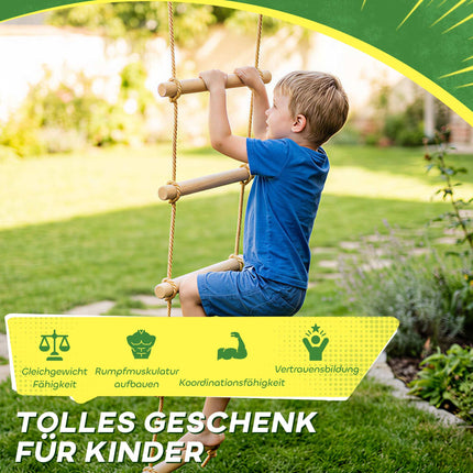 Children's Climbing Rope Set, 5 Wooden Rungs, 1.8m Rope