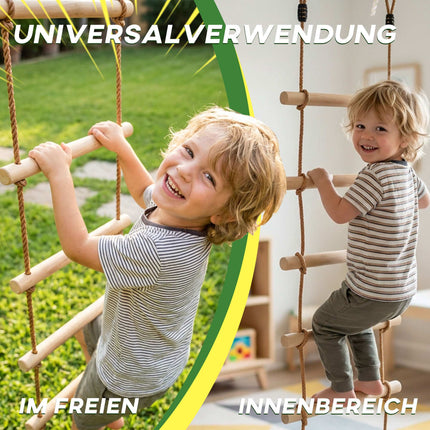Children's Climbing Rope Set, 5 Wooden Rungs, 1.8m Rope