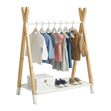 Kindergarderobe, Kiefer/MDF, Natur & Weiß, 100cm