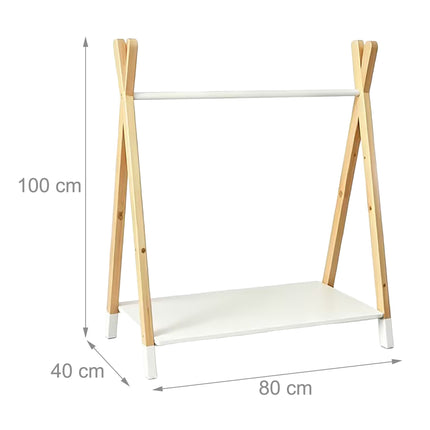 Kindergarderobe, Kiefer/MDF, Natur & Weiß, 100cm