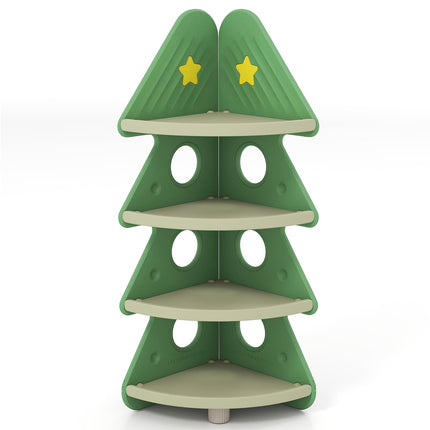 Children's Corner Bookshelf, 4-Tier, Christmas Tree Design