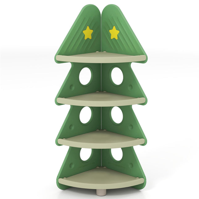 Kinder-Bücherregal, 4 Etagen, Tannenbaum-Design