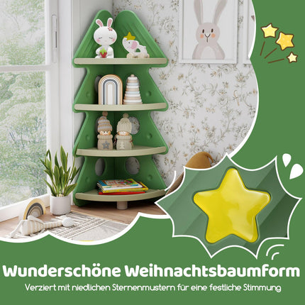 Children's Corner Bookshelf, 4-Tier, Christmas Tree Design