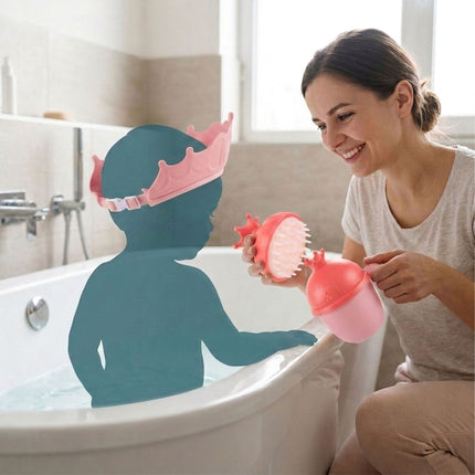 Children's Crown Hair-Wash Set with Cap & Brush
