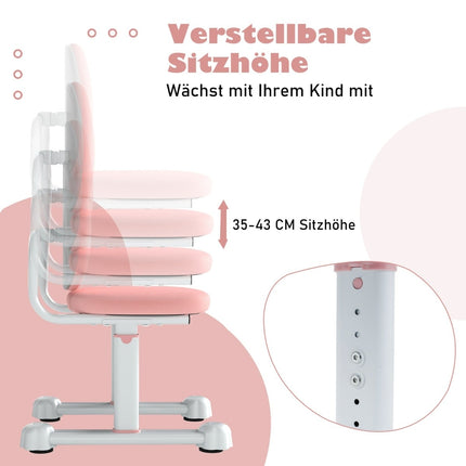 Kinderschreibtischstuhl, höhenverstellbar, Pink