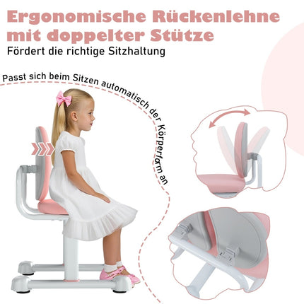 Kinderschreibtischstuhl, höhenverstellbar, Pink