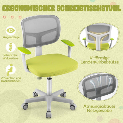 Kinder Schreibtischstuhl Kinder Computerstuhl mit verstellbarer Höhe Grün