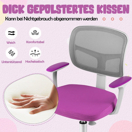 Kinder Schreibtischstuhl Kinder Computerstuhl mit verstellbarer Höhe Grün Lila