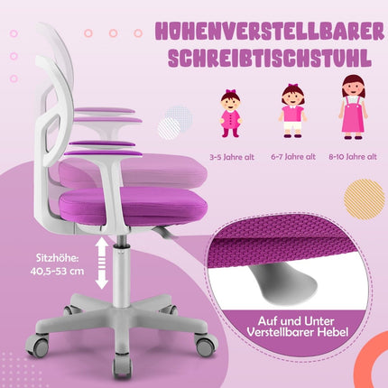 Kinder Schreibtischstuhl Kinder Computerstuhl mit verstellbarer Höhe Grün Lila