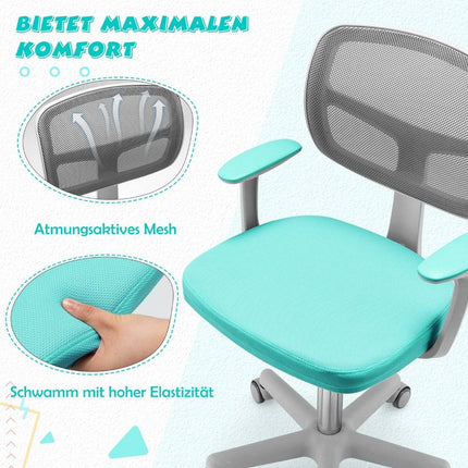 Children's Desk Chair Children's Computer Chair with Adjustable Height Turquoise