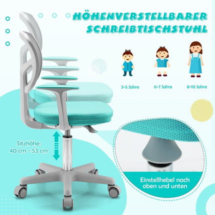 Children's Desk Chair Children's Computer Chair with Adjustable Height Turquoise