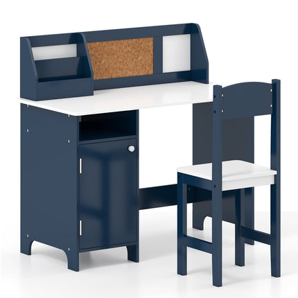 Kinder Schreibtisch- und Stuhl-Set mit Stauraum, Blau