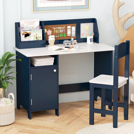Kinder Schreibtisch- und Stuhl-Set mit Stauraum, Blau