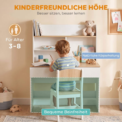 Children's Desk with Storage, White, 80 x 50 x 100 cm