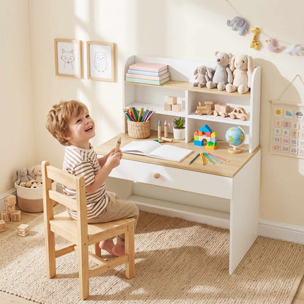 Children's Desk with Storage, White, 80 x 50 x 100 cm