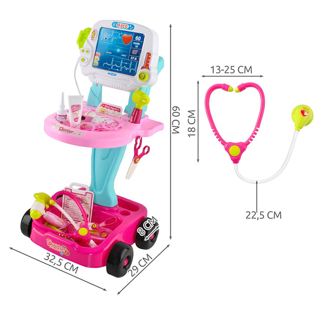 Kinderarzt-Spielset mit Kinderwagen – 18 Teile