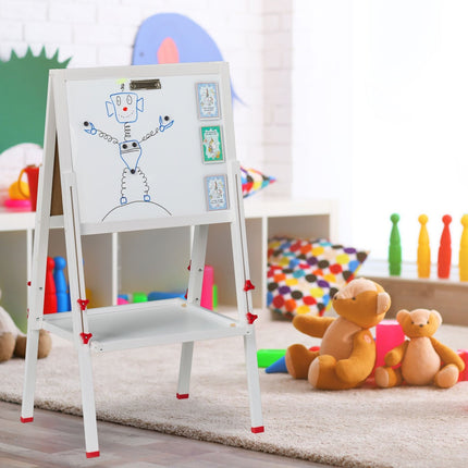Children's Easel with Whiteboard & Chalkboard, Adjustable