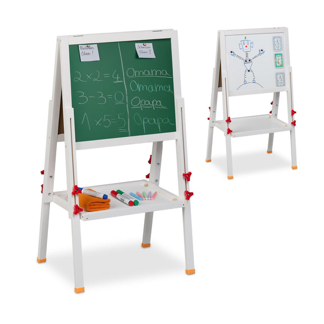 Staffelei für Kinder mit Whiteboard und Kreidetafel, verstellbar