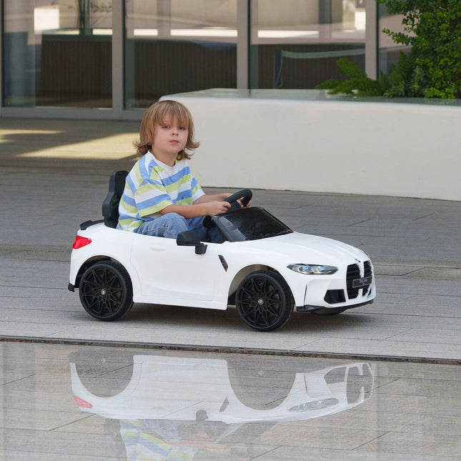 Elektroauto für Kinder mit Fernbedienung, MP3 & LED-Leuchten, weiß