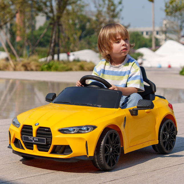 Elektroauto für Kinder mit Fernbedienung, MP3 & USB, gelb