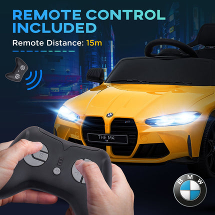 Elektroauto für Kinder mit Fernbedienung, MP3 & USB, gelb