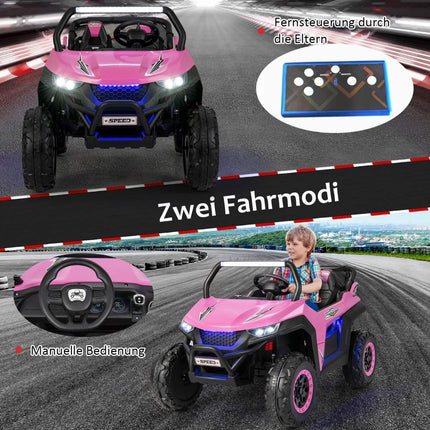 Children's Electric Off-Road Car with Remote, 2 Seats, Pink
