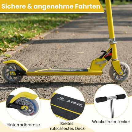 Kinderroller klappbar, höhenverstellbar, gelb