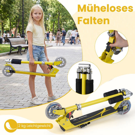 Kinderroller klappbar, höhenverstellbar, gelb