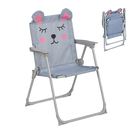 Children's Folding Camping Chair with Animal Motif