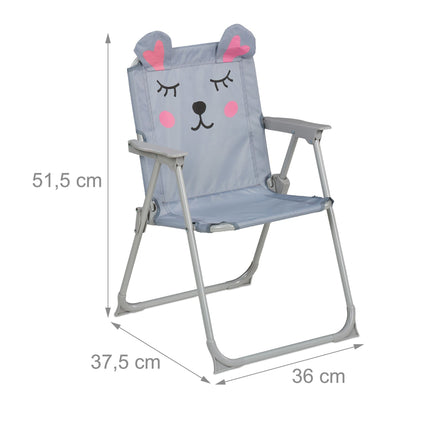 Children's Folding Camping Chair with Animal Motif