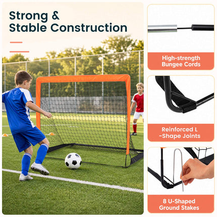 Children's Football Goals Set, 182x120 cm, Green, Foldable