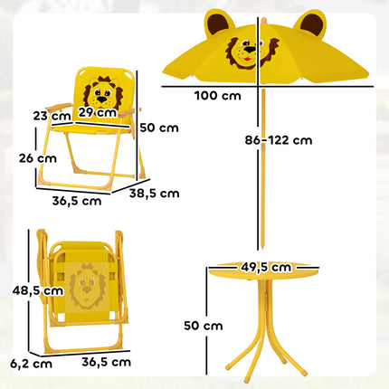 Kindergartenmöbel-Set, Löwen-Design, Gelb