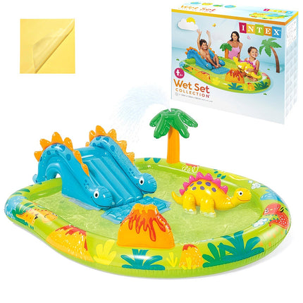 Aufblasbarer Wasserspielplatz für Kinder mit Rutsche und Sprinkler