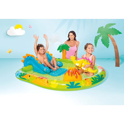 Aufblasbarer Wasserspielplatz für Kinder mit Rutsche und Sprinkler