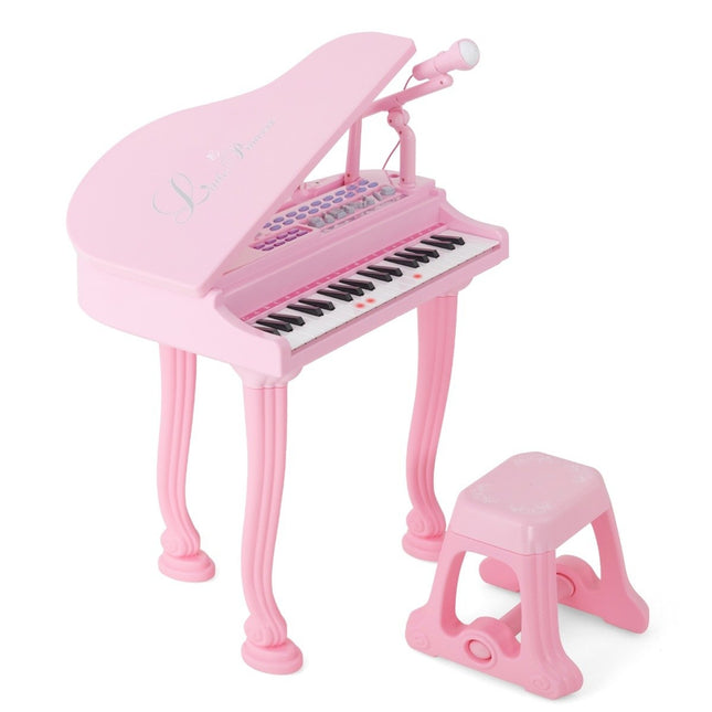 Kinderkeyboard mit 37 Tasten &amp; Hocker Elektronisches Klavier Keyboard 47 x 37 x 70 cm Rosa
