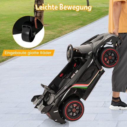 Kinderauto Lamborghini elektrisch met afstandsbediening & LED-koplampen & claxon & muziek zwart