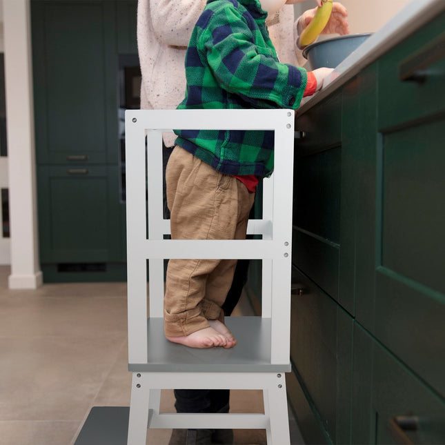Lernturm für Kinder, Bambus, ab 1 Jahr, mit Sicherheitsgeländer
